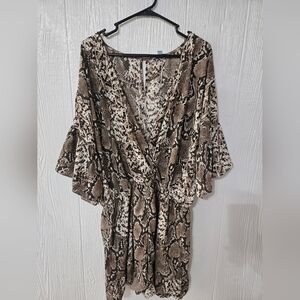 She + Sky Snake Print Romper Size 2xl